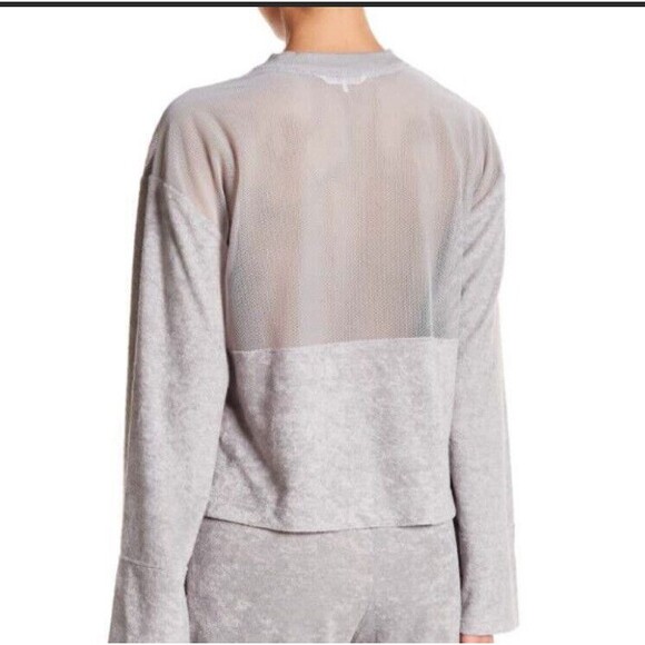 C&C California Top Terry Mesh Size M Bell Long Sleeves Gray Casual Pockets Beach - Picture 9 of 13